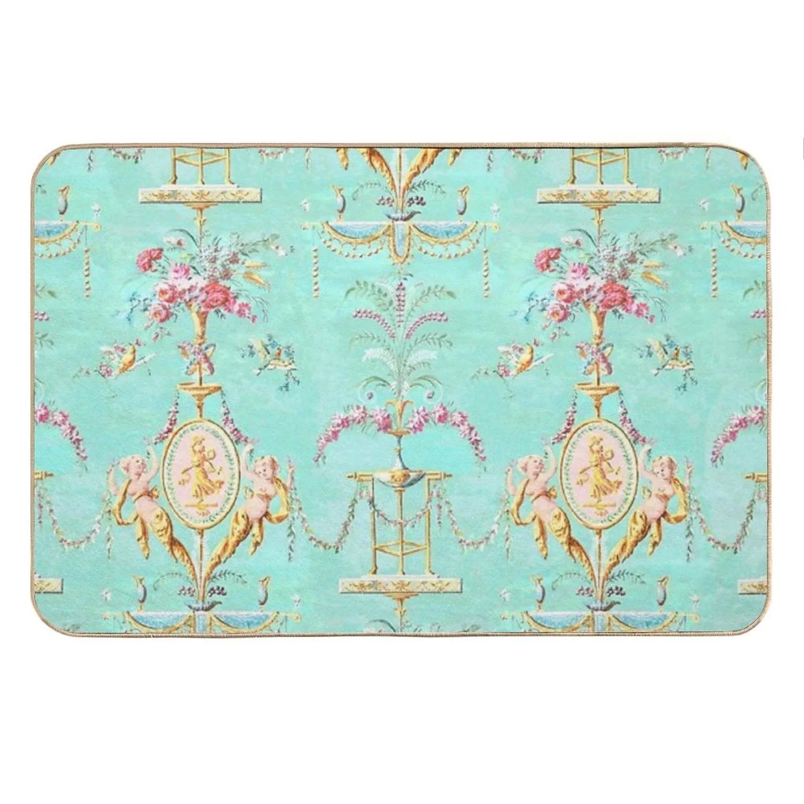 Marie Antoinette French Rococo Paris Pattern Bath Mat