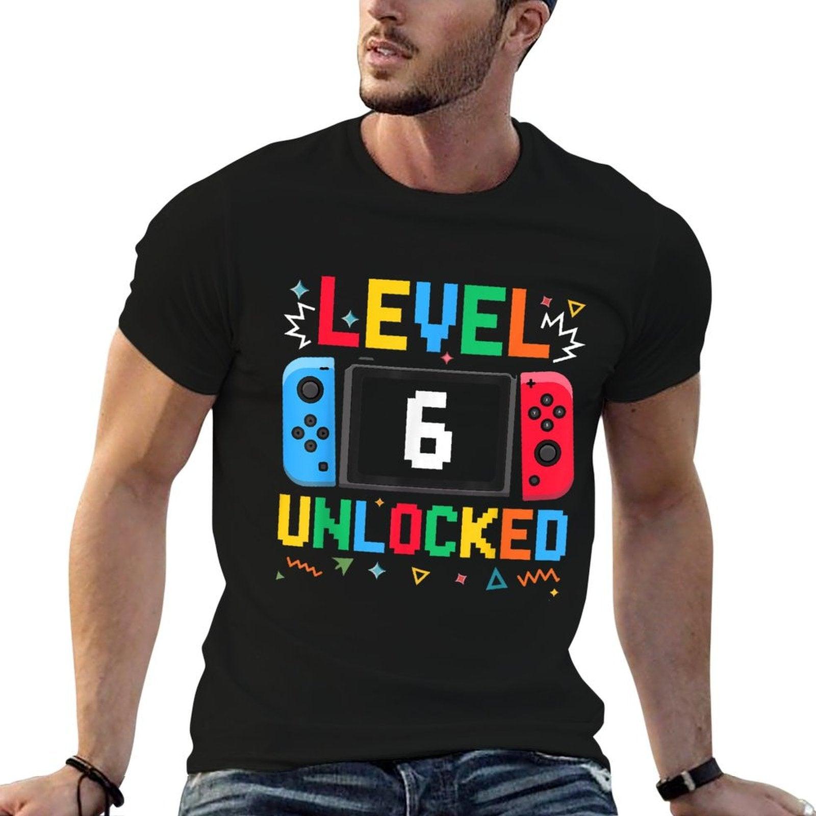 Level 6 Unlocked Birthday Video Gamer 6th Birthday Kids Boys T-Shirt