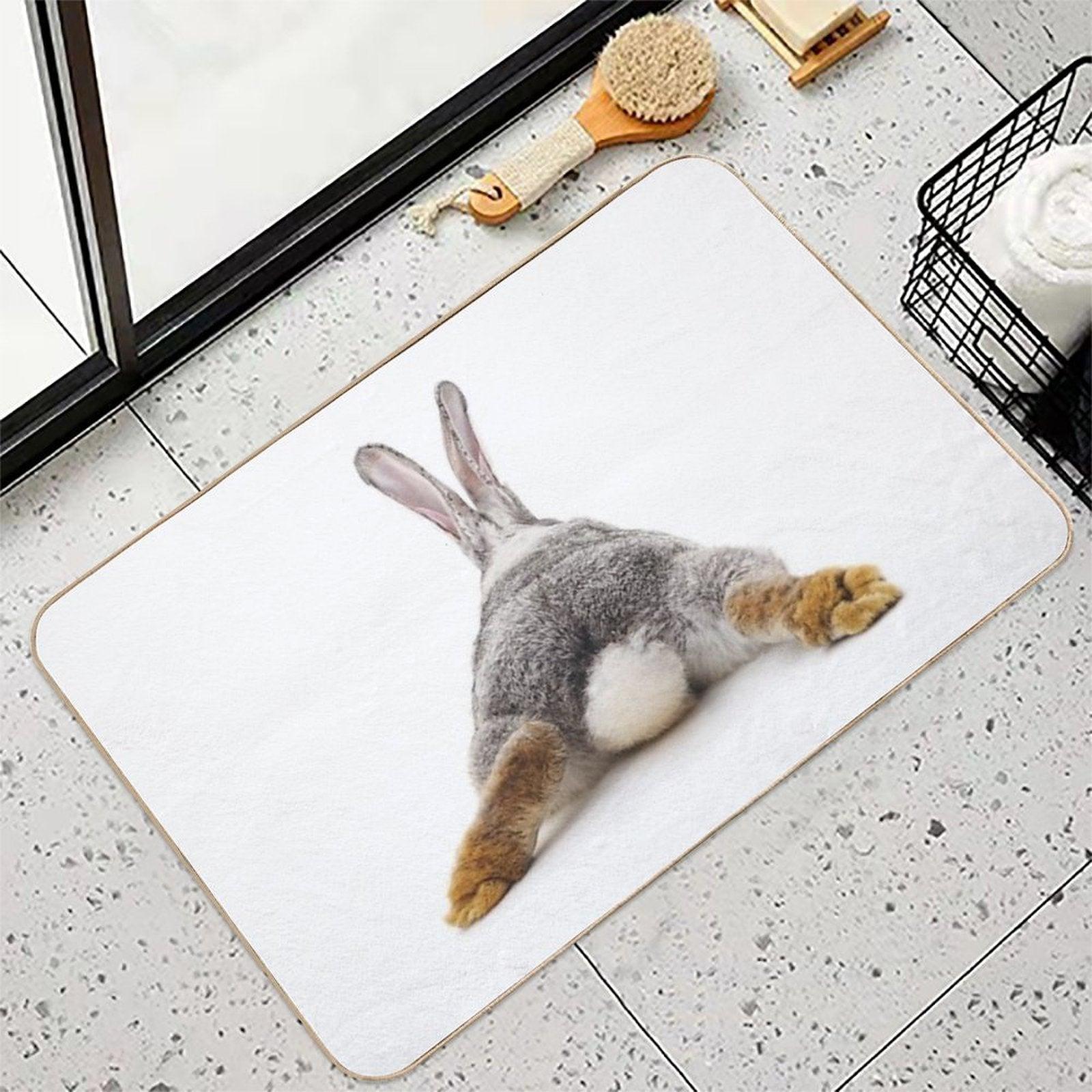 Just Relax Rabbit - View from Behind Bath Mat