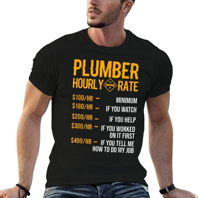 Funny Plumber Men's - Plumber Hourly Rate T-Shirt