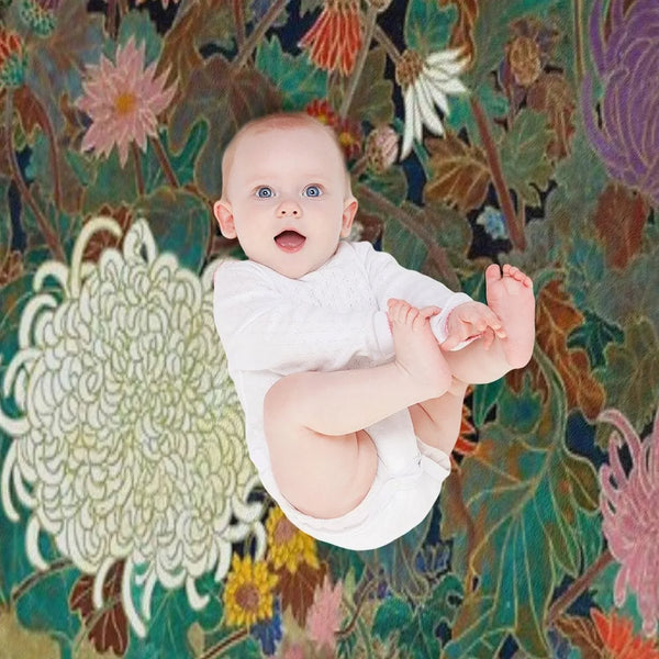 Flower【Japanese Painting】 Throw Blanket