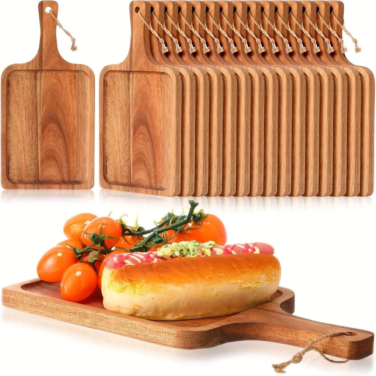 Acacia Wood Cutting Board with Handle, Charcuterie Platter & Serving Tray