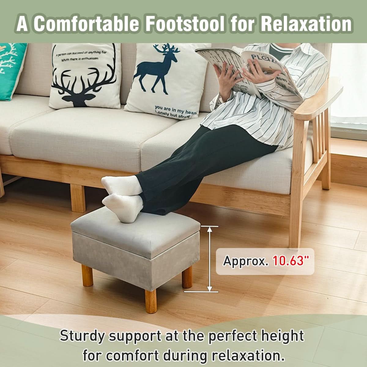 Multifunctional Storage Ottoman With Hidden Lid