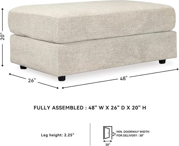 Soletren Oversized Ottoman Off White Modern Furniture