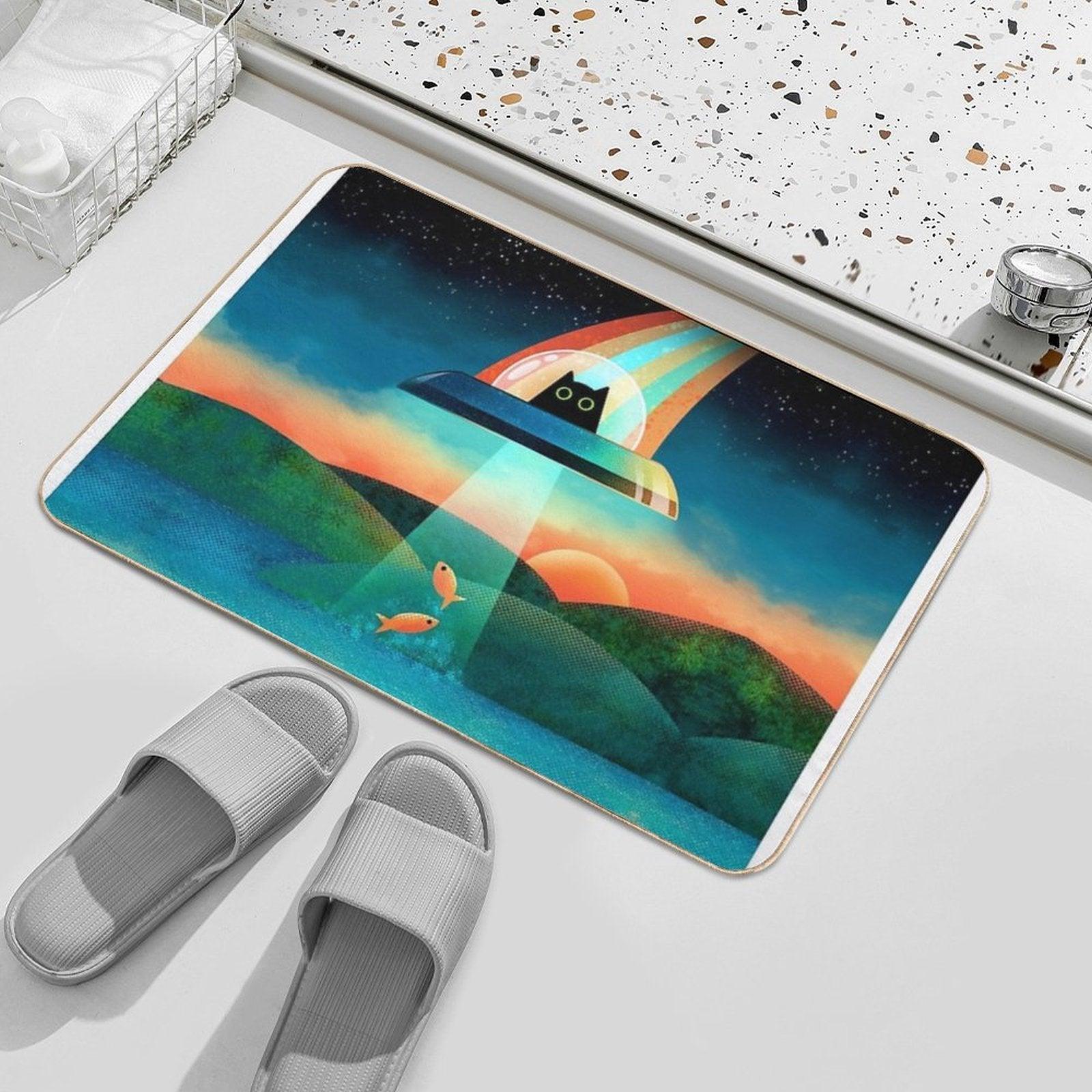 The Purrfect Alien  Fade-Resistant Bath Mat