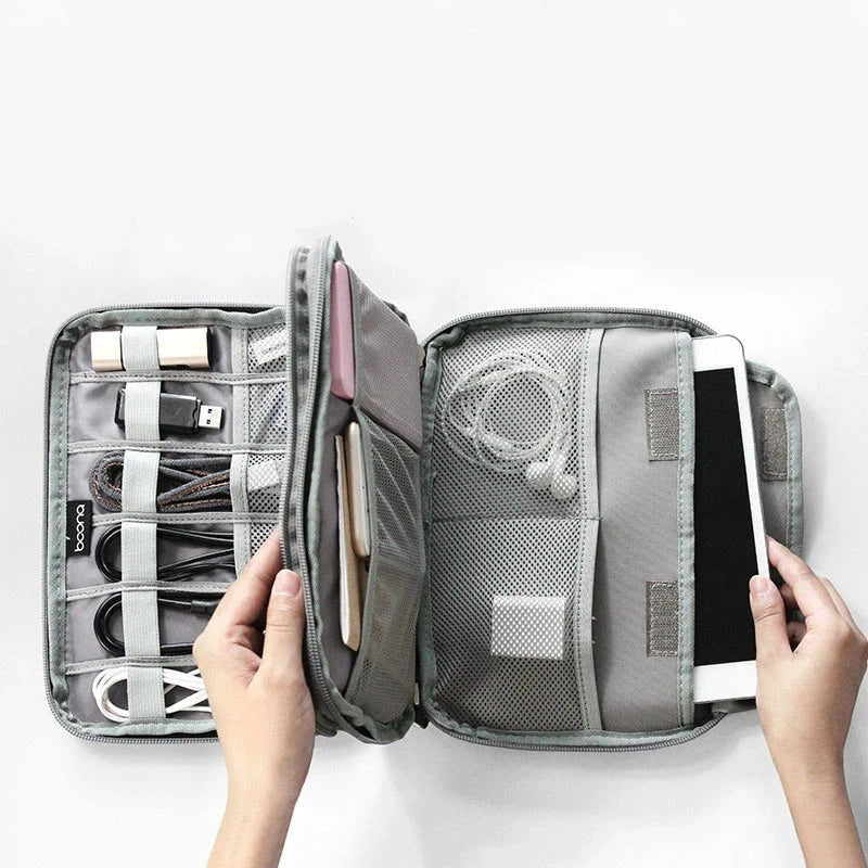 Accesorios digitales bolsa de acabado cargador de datos Cable de doble capa accesorios de viaje bolsa auriculares Usb Flash Drive organizar