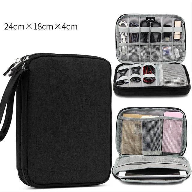 Accesorios digitales bolsa de acabado cargador de datos Cable de doble capa accesorios de viaje bolsa auriculares Usb Flash Drive organizar