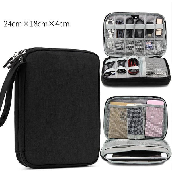 Accesorios digitales bolsa de acabado cargador de datos Cable de doble capa accesorios de viaje bolsa auriculares Usb Flash Drive organizar