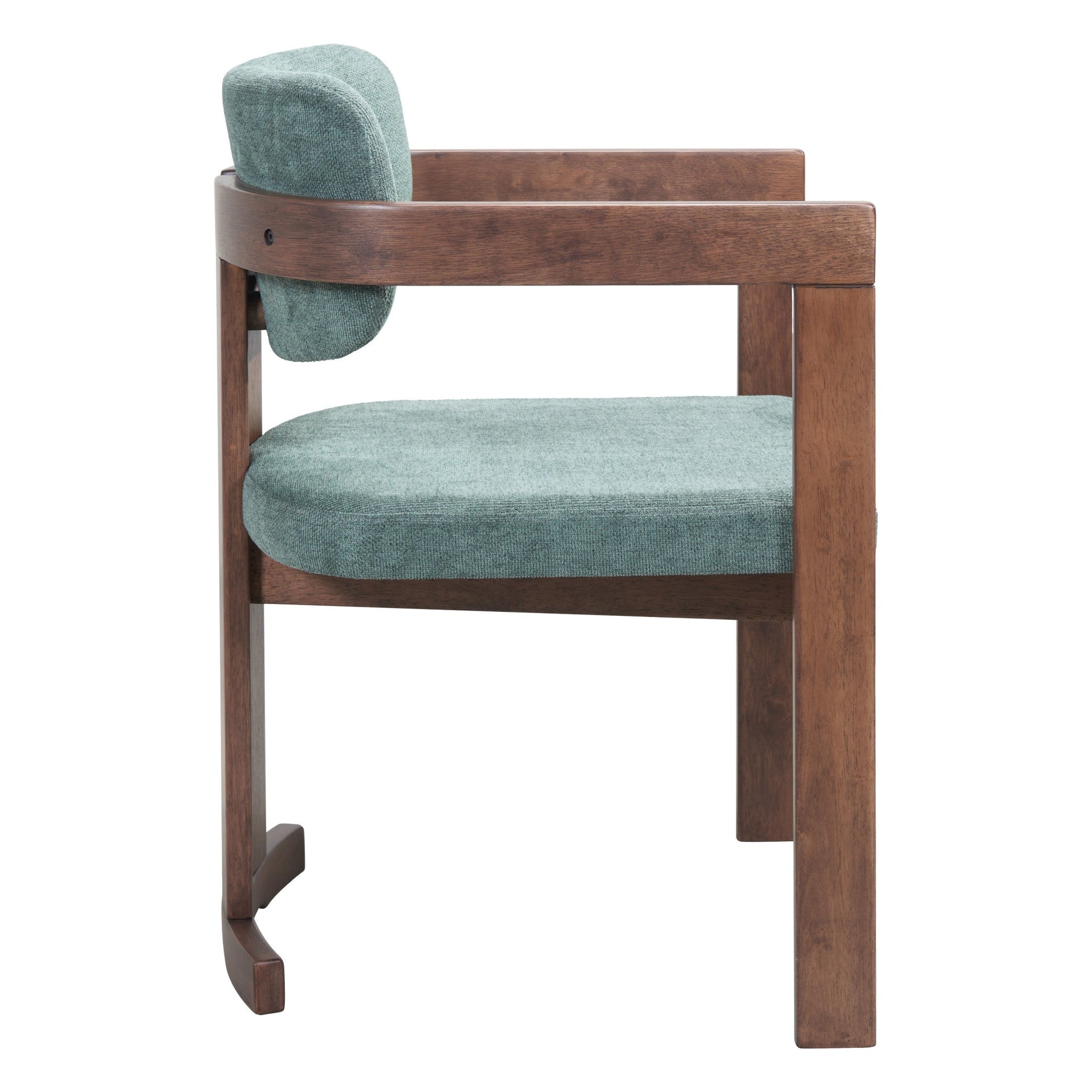 Poly Dining Chair Moss Gray & Walnut