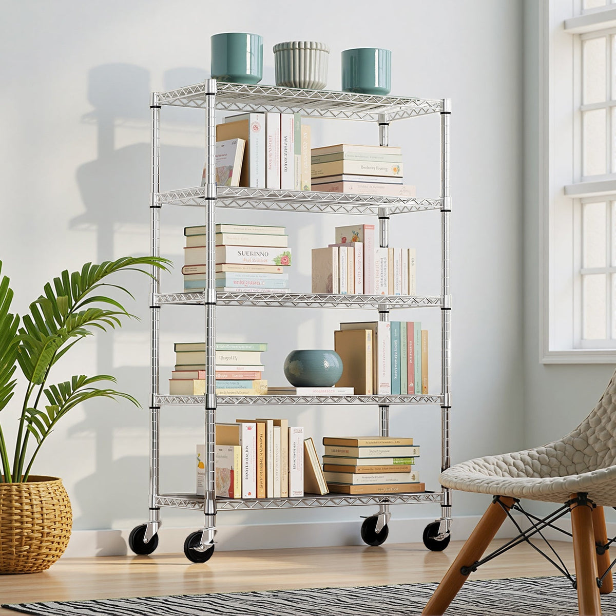 5-Shelf Heavy Duty Metal Storage Shelving Unit
