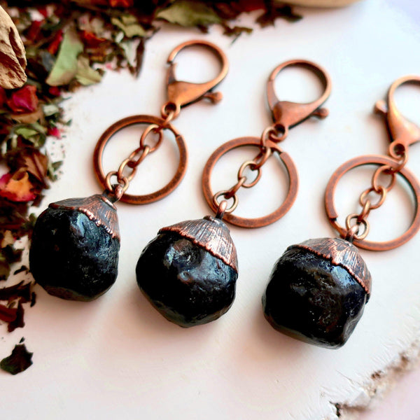 Apache Tear Copper Keychain - Boho | Handmade by Blackbird & Sage
