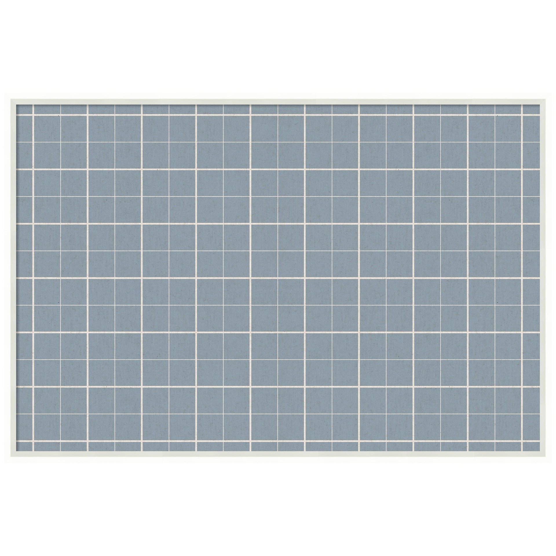 Framed Fabric Pinboard Light Blue Plaid Wall Organization