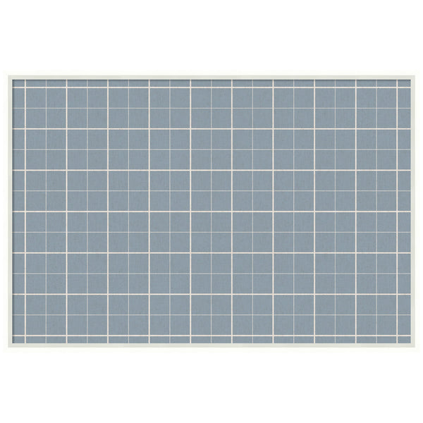 Framed Fabric Pinboard Light Blue Plaid Wall Organization