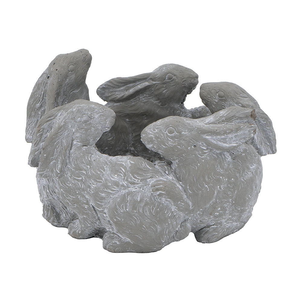 10x8x6.5' 5 Bunny Cement Planter