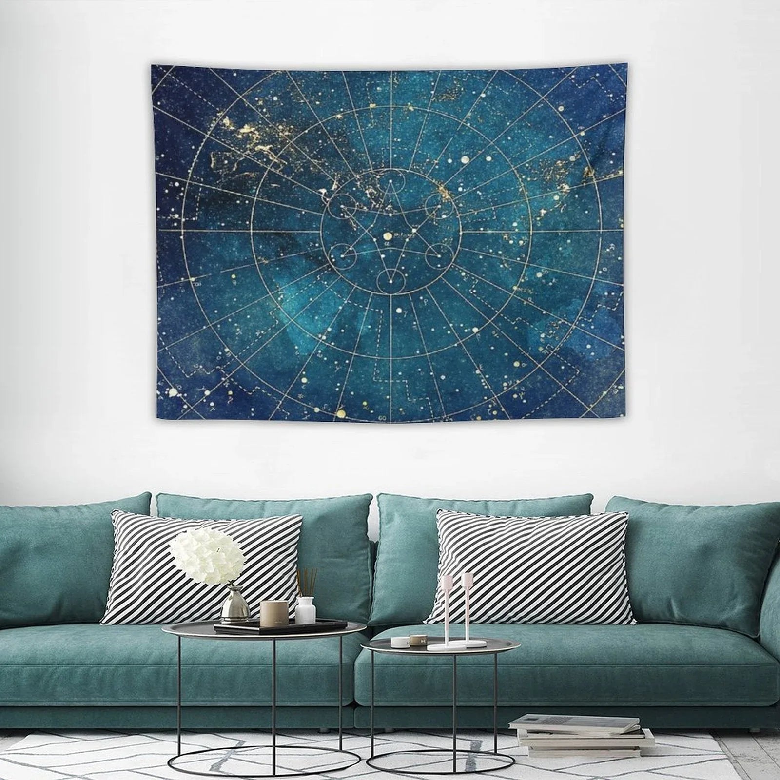 Star Map  City Lights Tapestry