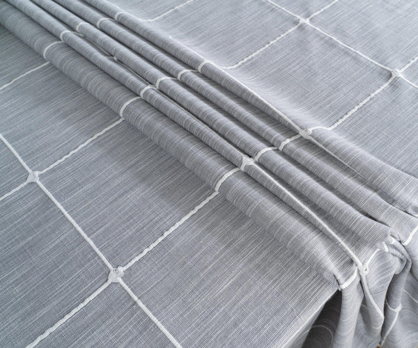 Gray Plaid Tablecloth with Tassel
