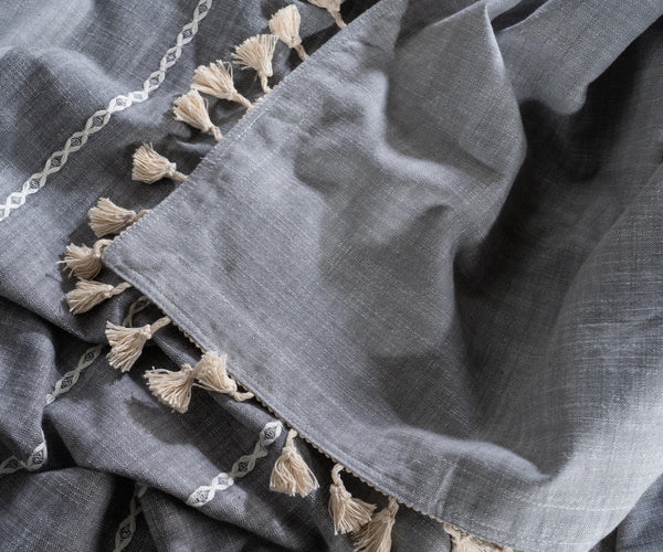 Striped Tablecloth - Tassel Tablecloth