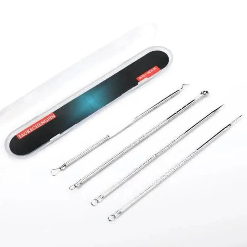Acne Removal Tools Pimple Blackhead Remover Facial Pore Cleaner Stainless Steel with case - Skin Care tools