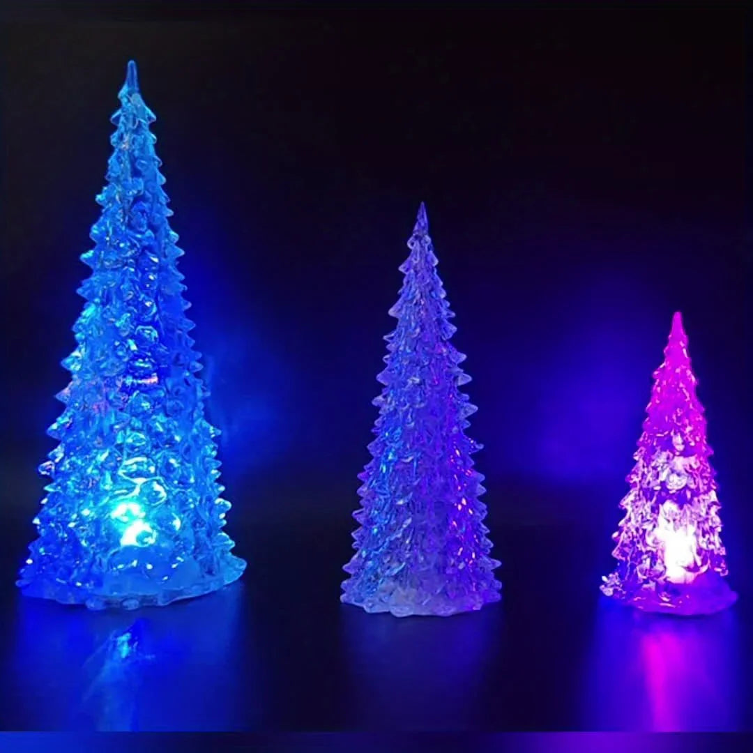 Acrylic Christmas Decor Set of 3 with String Lights