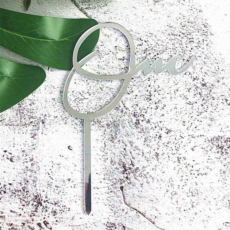 Acrylic One Cake Topper Top Cake One Cake Topper Birthday Cake Topper Double Sided For Anniversaries And Parties  Birthday Party Cupcake Toppers Flags Wedding Baby Shower Supplies Lovely Baking Dessert Decorations