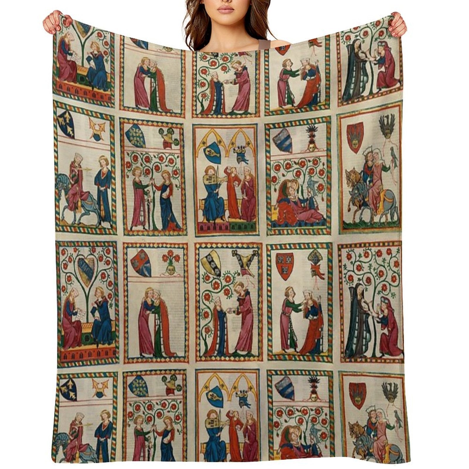 Codex Manesse Durable Throw Blanket