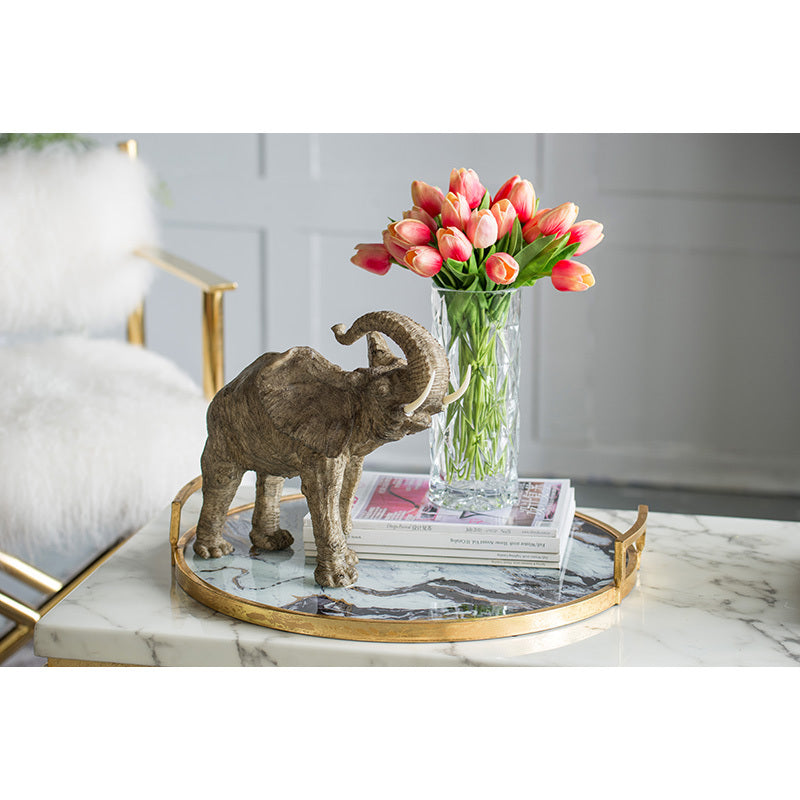 15x8x12' Tai Polyresin Elephant Accent,Trumpeting