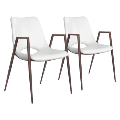 Desi Dining Chair (Set of 2) White & Walnut