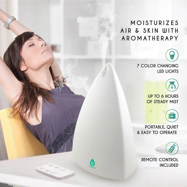 Pursonic Aromatherapy Diffuser & Essential Oil Set -Ultrasonic Top 3 Oils - Gifts for You 'n Me