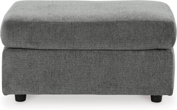 Stairatt Rectangular Gray Upholstered Ottoman Cushioned