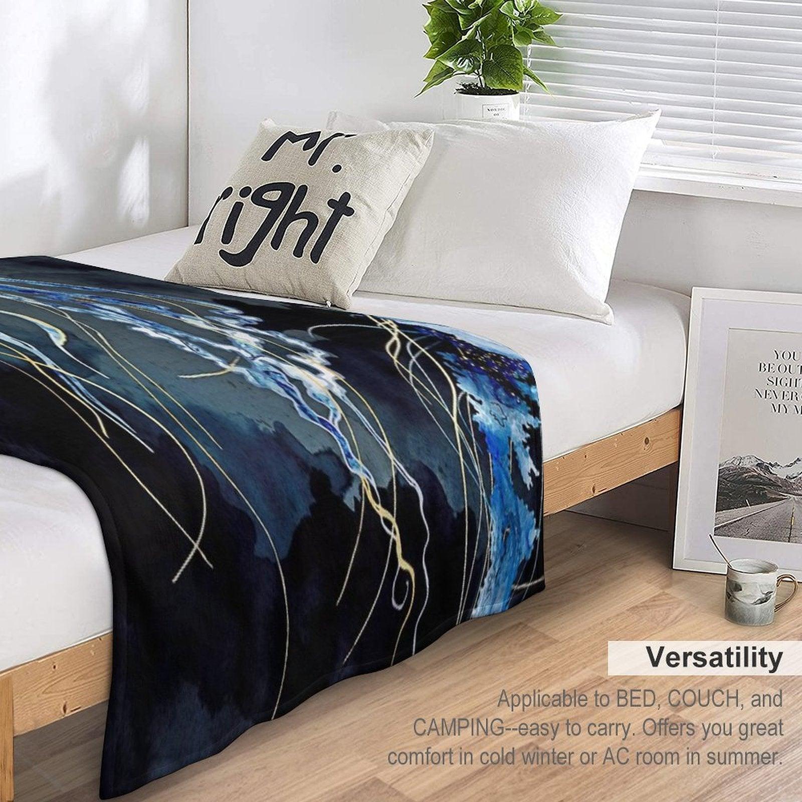 Metallic Ocean III Throw Blanket