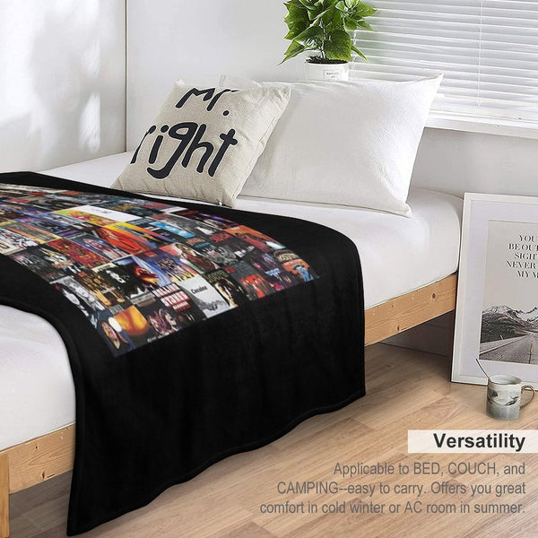 Rock Vinyl Collage Classic Wrinkle-free Throw Blanket