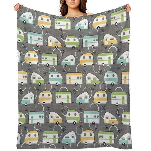 Happy Campers All-season Throw Blanket