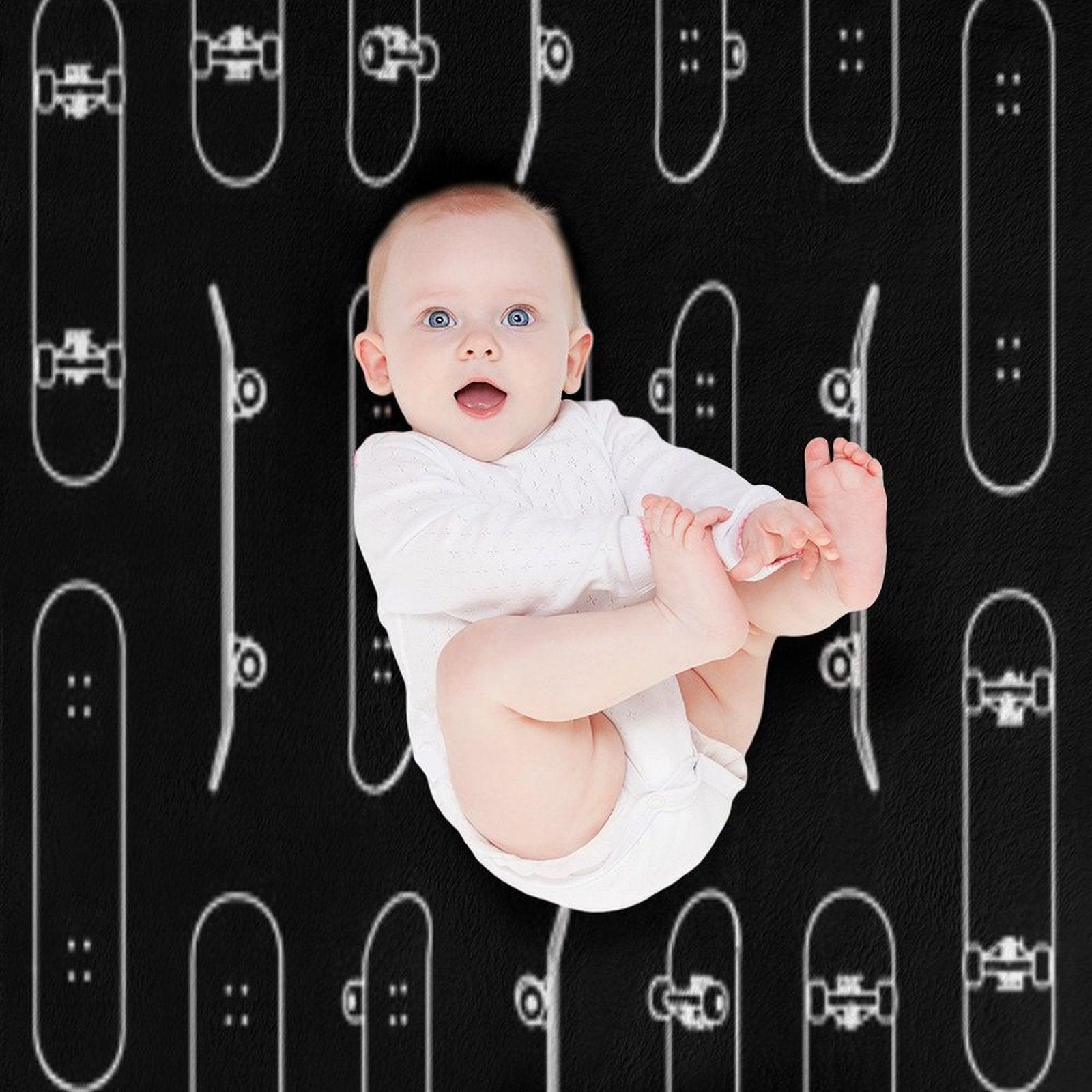 Skateboard Rows White Lines Throw Blanket