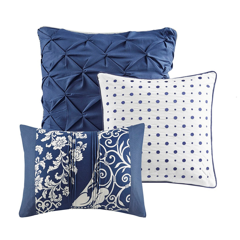 Vienna 6 Piece Printed Cotton Quilt Set with Throw Pillows by Madison Park