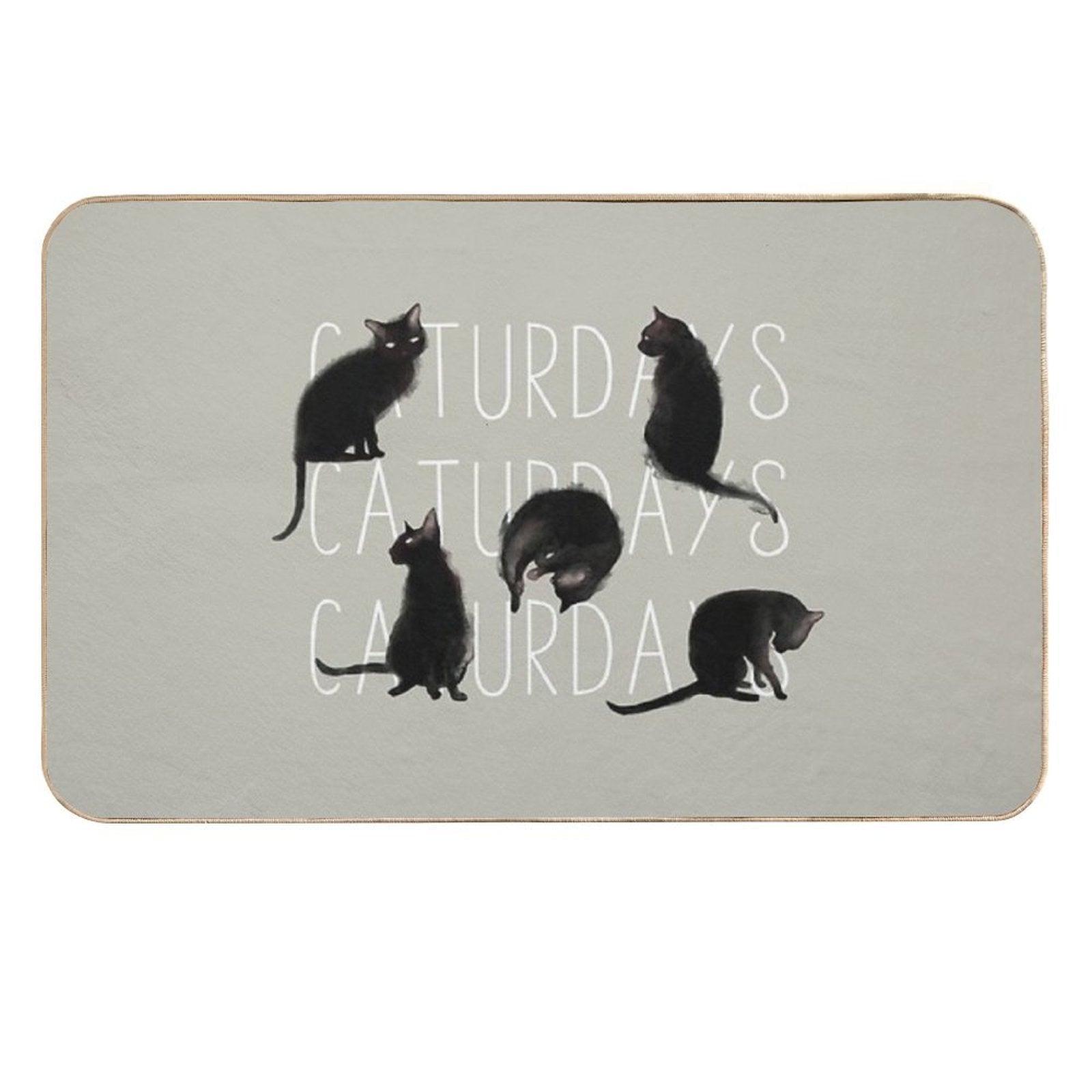 Caturdays - Black Cat  Versatile Bath Mat