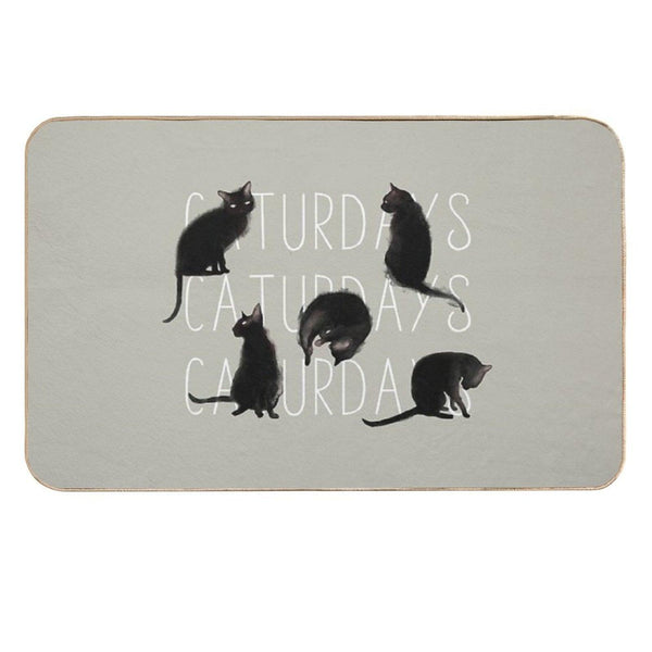 Caturdays - Black Cat  Versatile Bath Mat