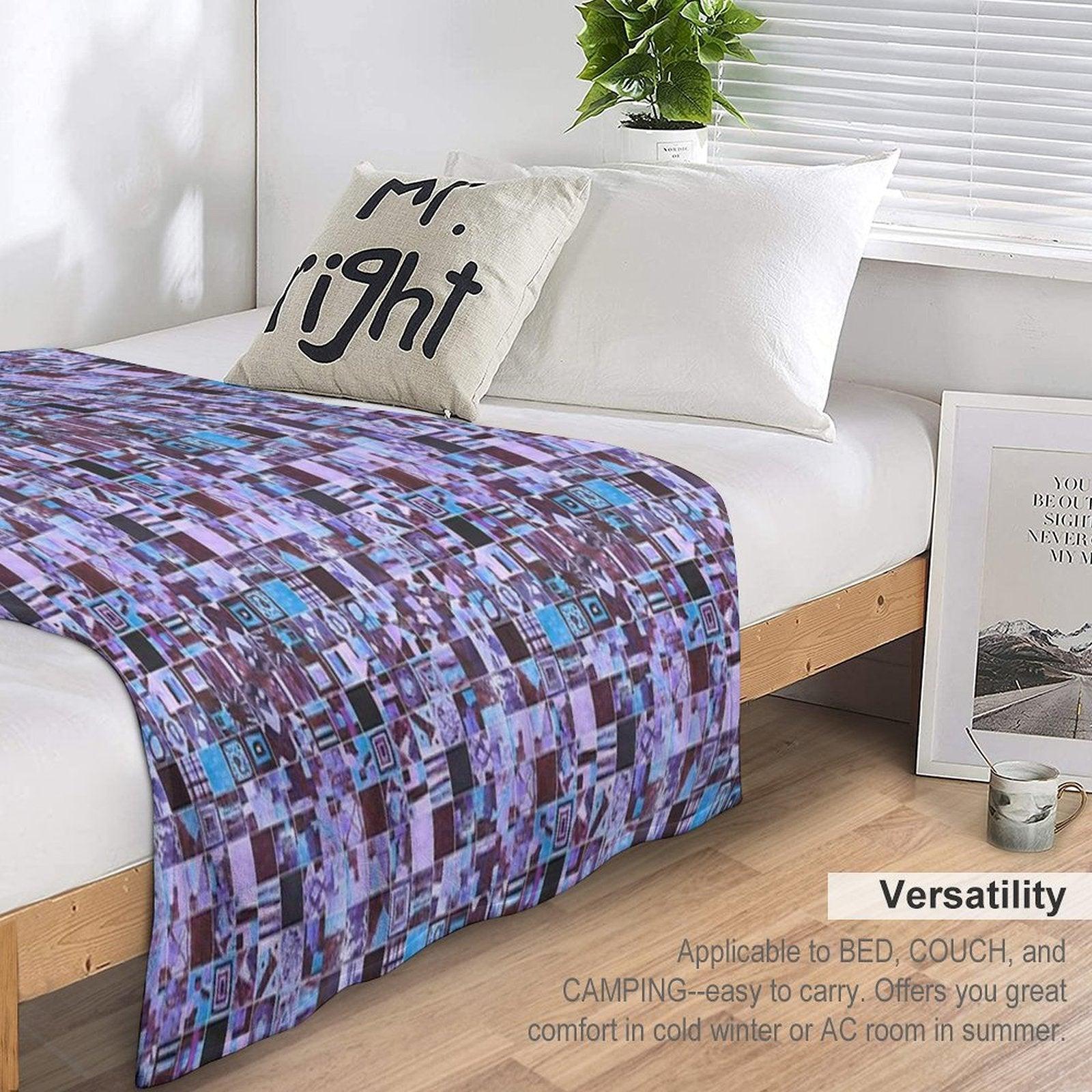 Hand-Painted Tiny Tiles Photo Pattern Throw Blanket