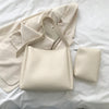 Large Leisure Combination Shoulder Tote - White