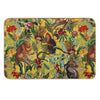 Tropical Monkey Jungle Botanical Garden Pattern - Yellow Nightgarden Bath Mat