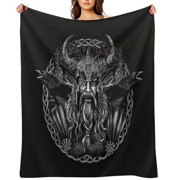 Odin And His Ravens Huginn And Muninn All-season Throw Blanket
