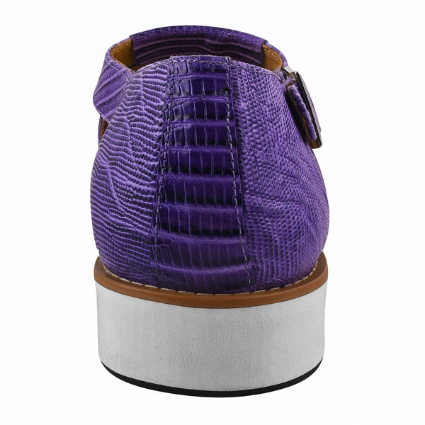 Adam Mens Fisherman Lizard Print Genuine Leather Buckle Closure Sandals