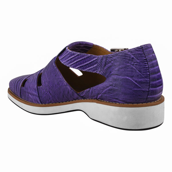 Adam Mens Fisherman Lizard Print Genuine Leather Buckle Closure Sandals