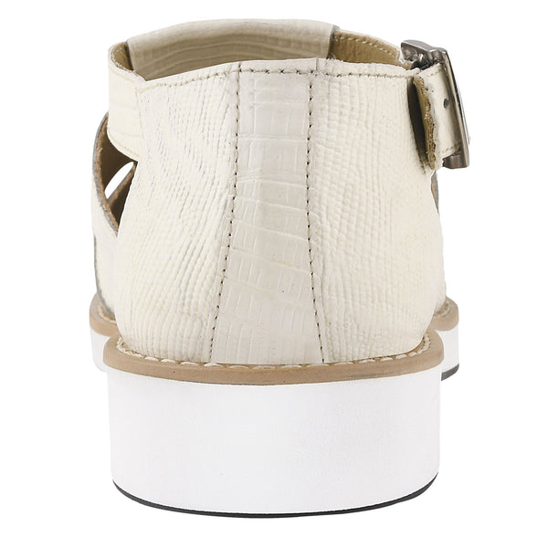 Adam Mens Fisherman Lizard Print Genuine Leather Buckle Closure Sandals