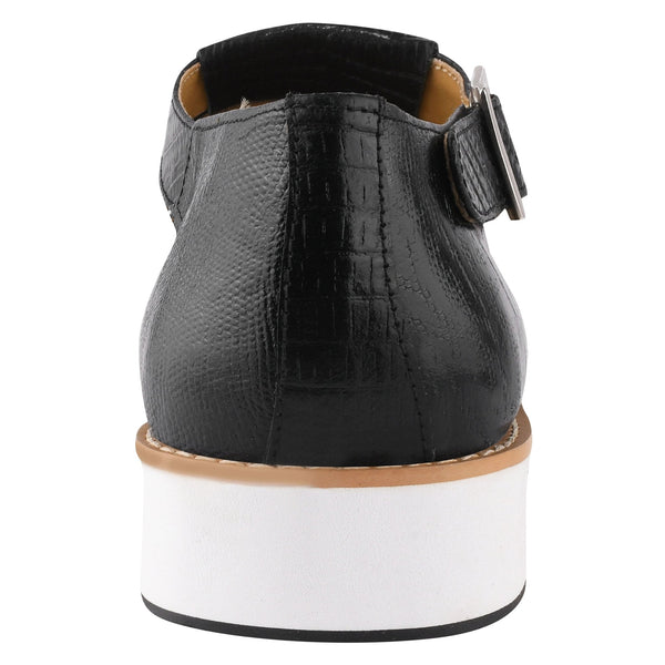 Adam Mens Fisherman Lizard Print Genuine Leather Buckle Closure Sandals