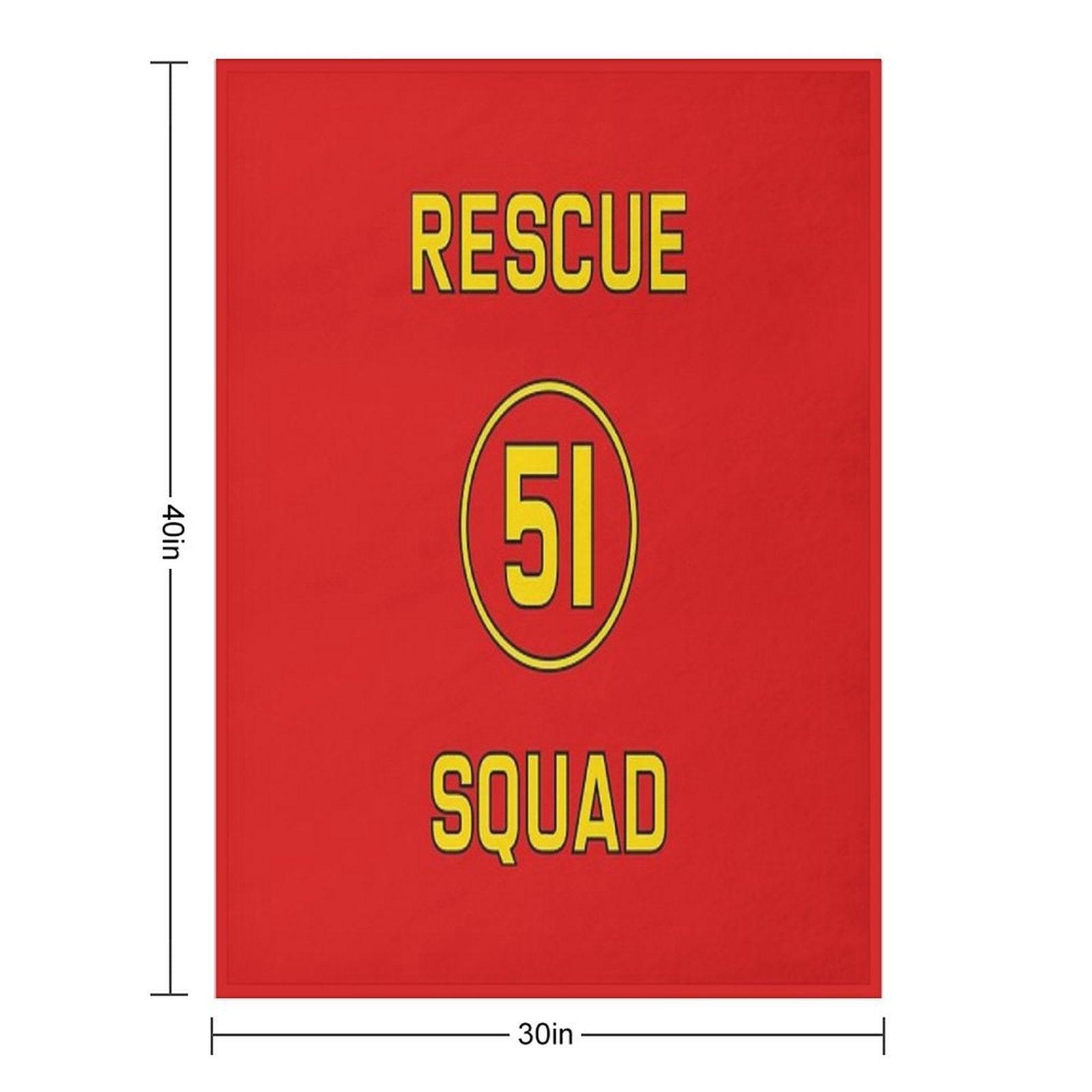 Emergency Squad 51 Rear of Truck Reproduction Logo Throw Blanket