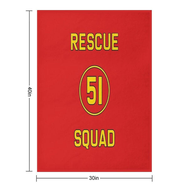 Emergency Squad 51 Rear of Truck Reproduction Logo Throw Blanket