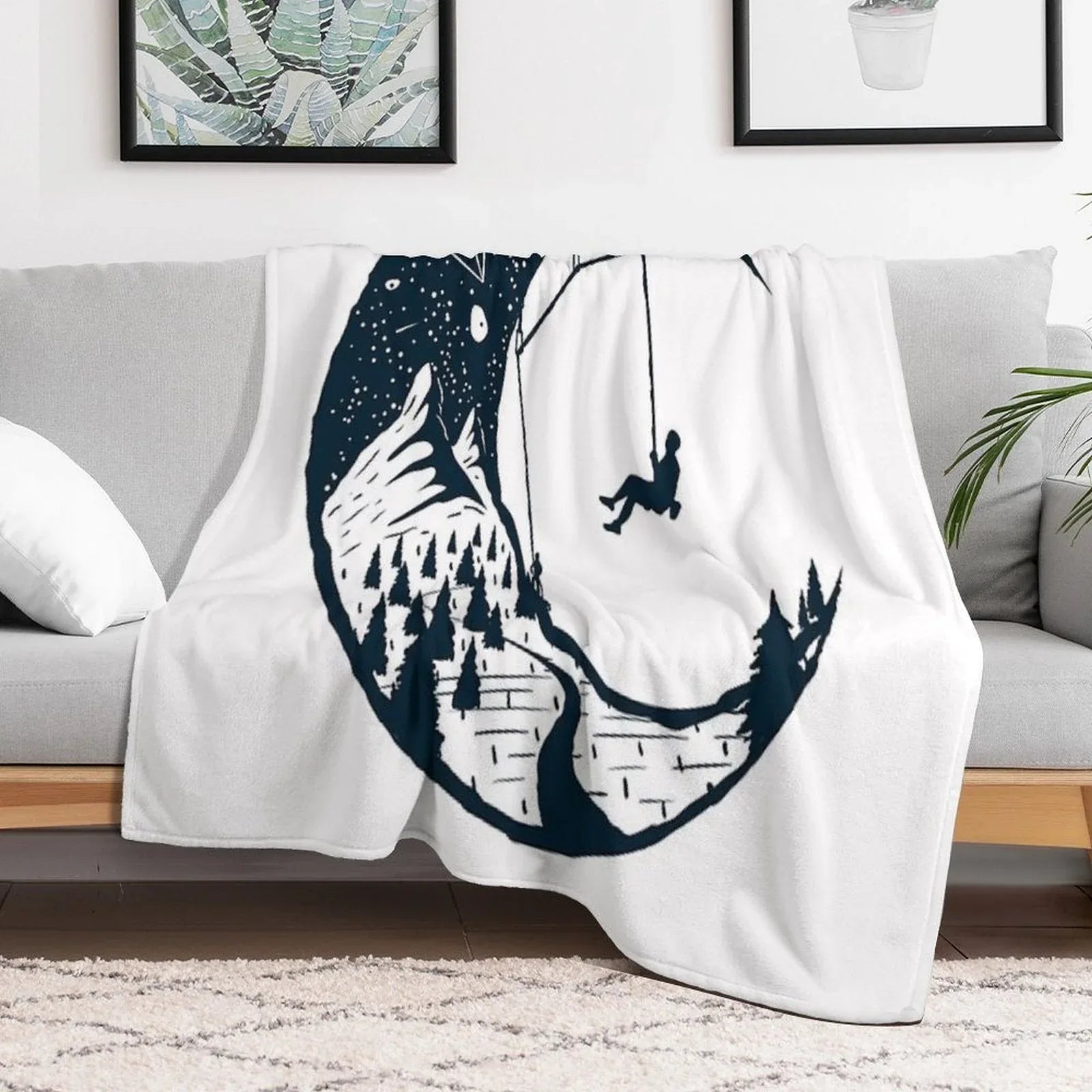 Climber's Sky  Climbing Throw Blanket