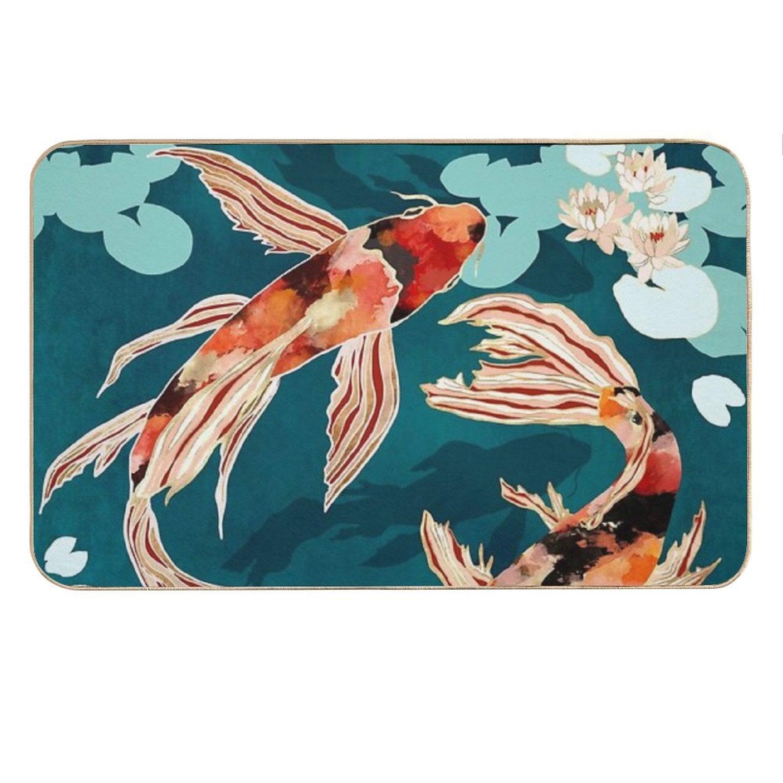 Metallic Koi VII Bath Mat