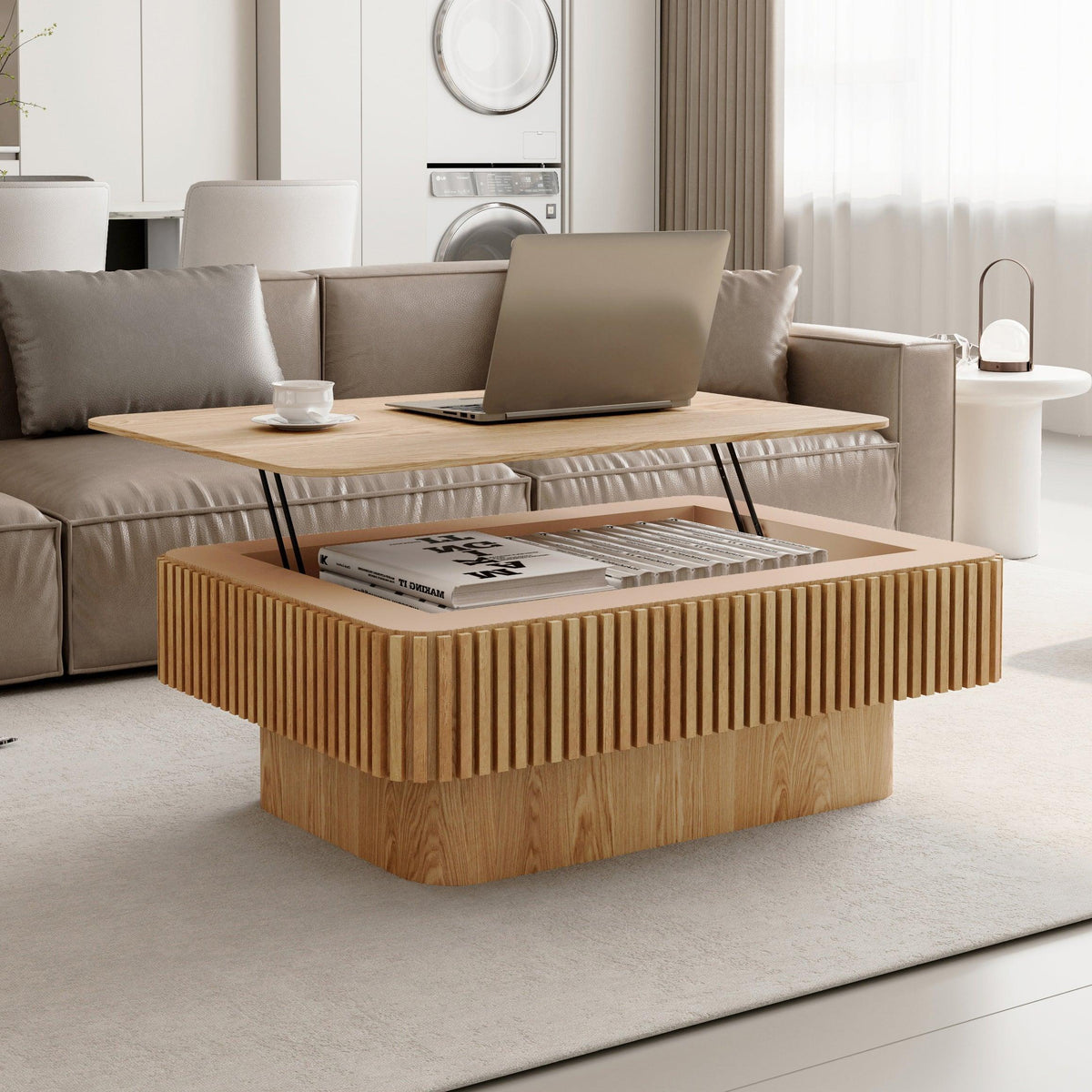 Modern Lift-Top Coffee Table with Hidden Storage
