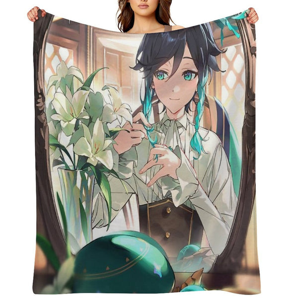 Genshin Impact - Venti Official Birthday Artwork 2024 Velvety-soft Throw Blanket